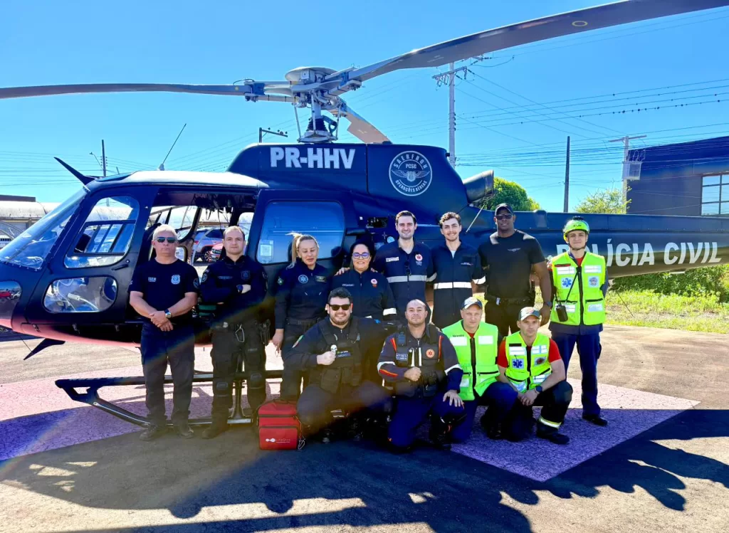 resgate aéreo de funcionário após explosão em Chapecó